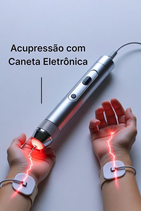 Acupressão com caneta eletrônica em pontos energéticos