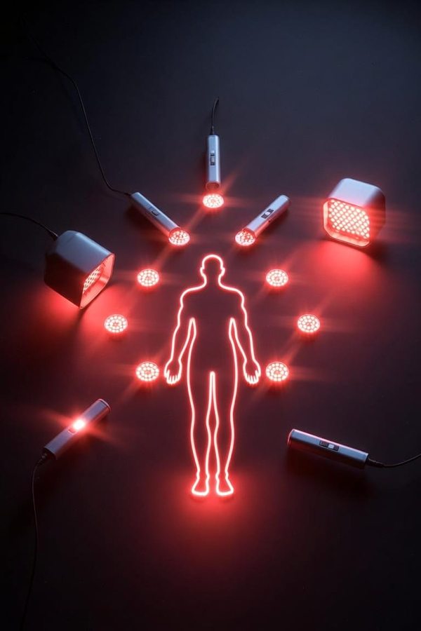 Terapia com luz vermelha — corpo em regeneração